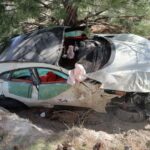 What does a Ferrari Purosangio look like, traveling at 200 km/h along the Seven Lakes Road?