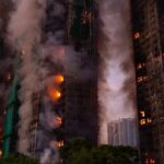 Shocking pictures of the fire in the Hong Kong tower