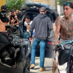 Caught: Cabrinha jumped over the wall and escaped from the police before he could be arrested