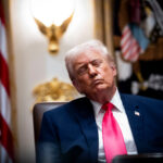 Trump appears to be fighting sleep during a Cabinet meeting