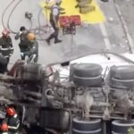 A traffic accident between a concrete mixer truck and a passenger vehicle leaves at least three dead in Giza Governorate.