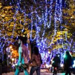 What time do the Christmas lights come on in Bilbao and where are the illuminated streets and the tree?