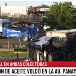 Total blackout in Panamericana: A truck overturned and oil spilled on the highway