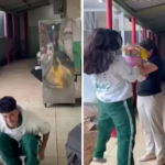 The students simulate fighting and rouse the principal with praise; The video goes viral